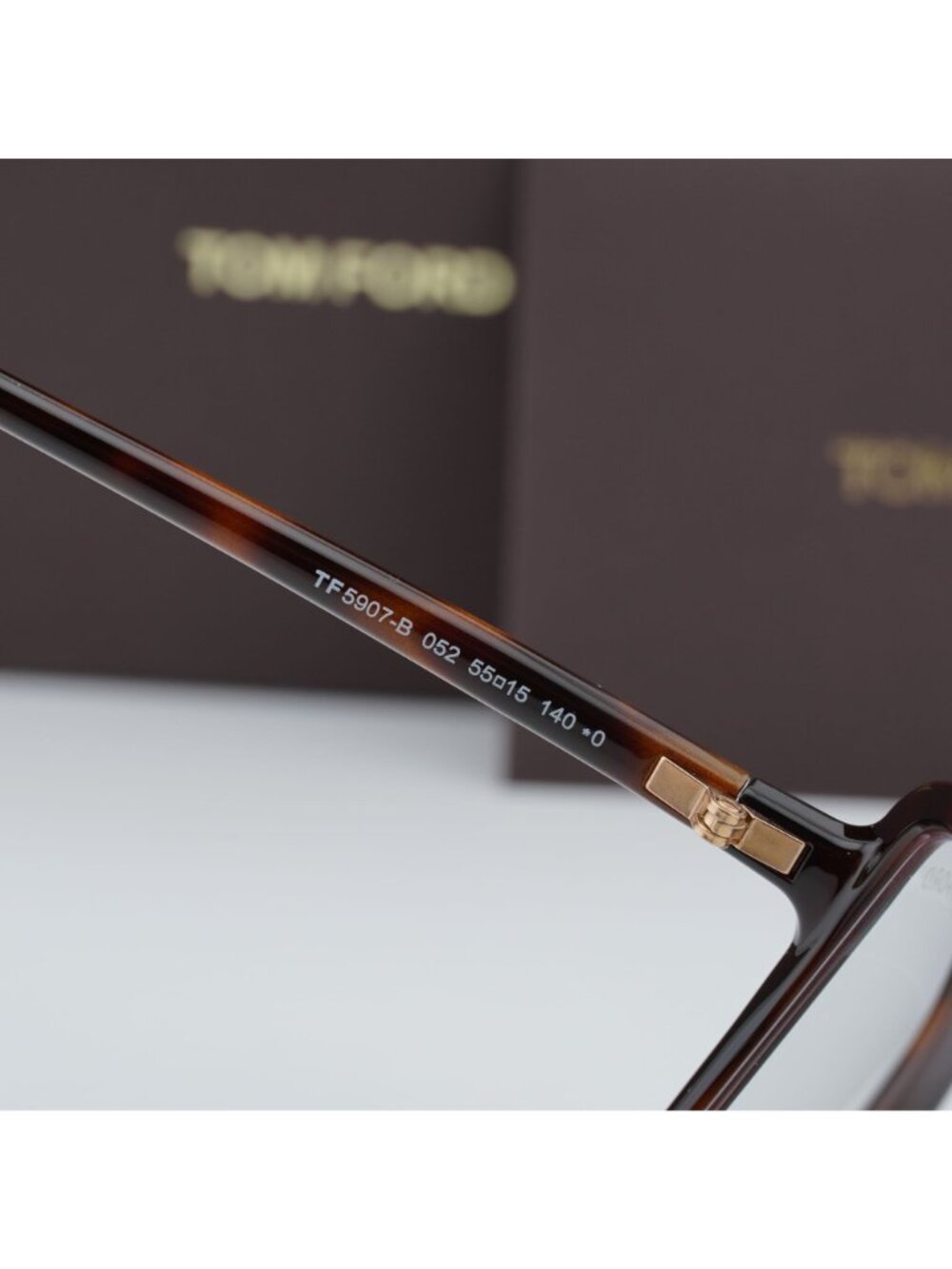 Tom Ford FT5907-B 052 Butterfly Eyeglasses 55mm - Dark Havana / Blue Light Block - Picture 8 of 10